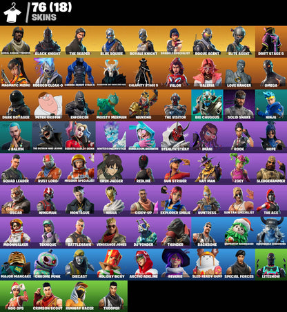 Cont Fortnite | 76 Skins Semi Stacked Black Knight