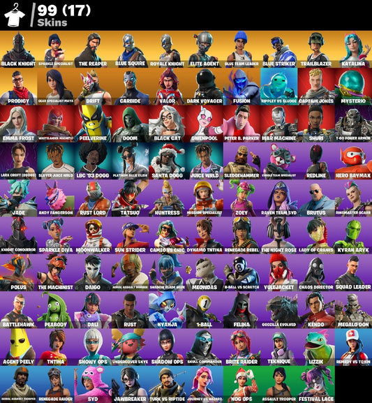 Cont Fortnite | 99 Skins Black Knight & Mako