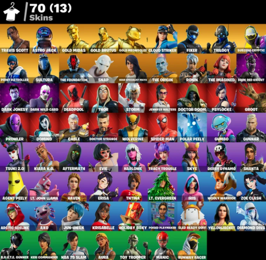 Cont Fortnite | 70 Skins Travis Scott